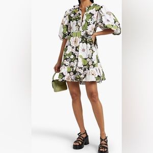 Maje floral-print cotton mini dress